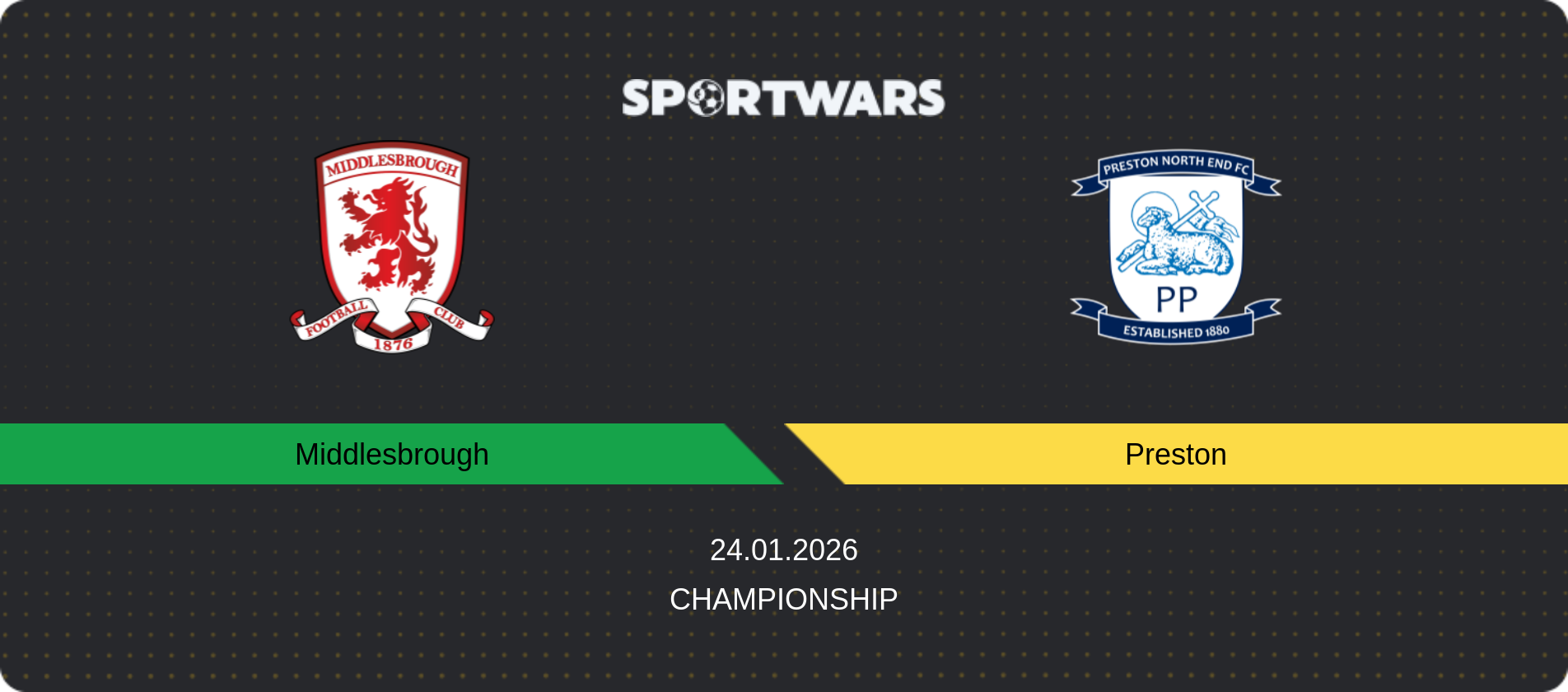 Match prediction Middlesbrough — Preston, Championship, 24.01.2026