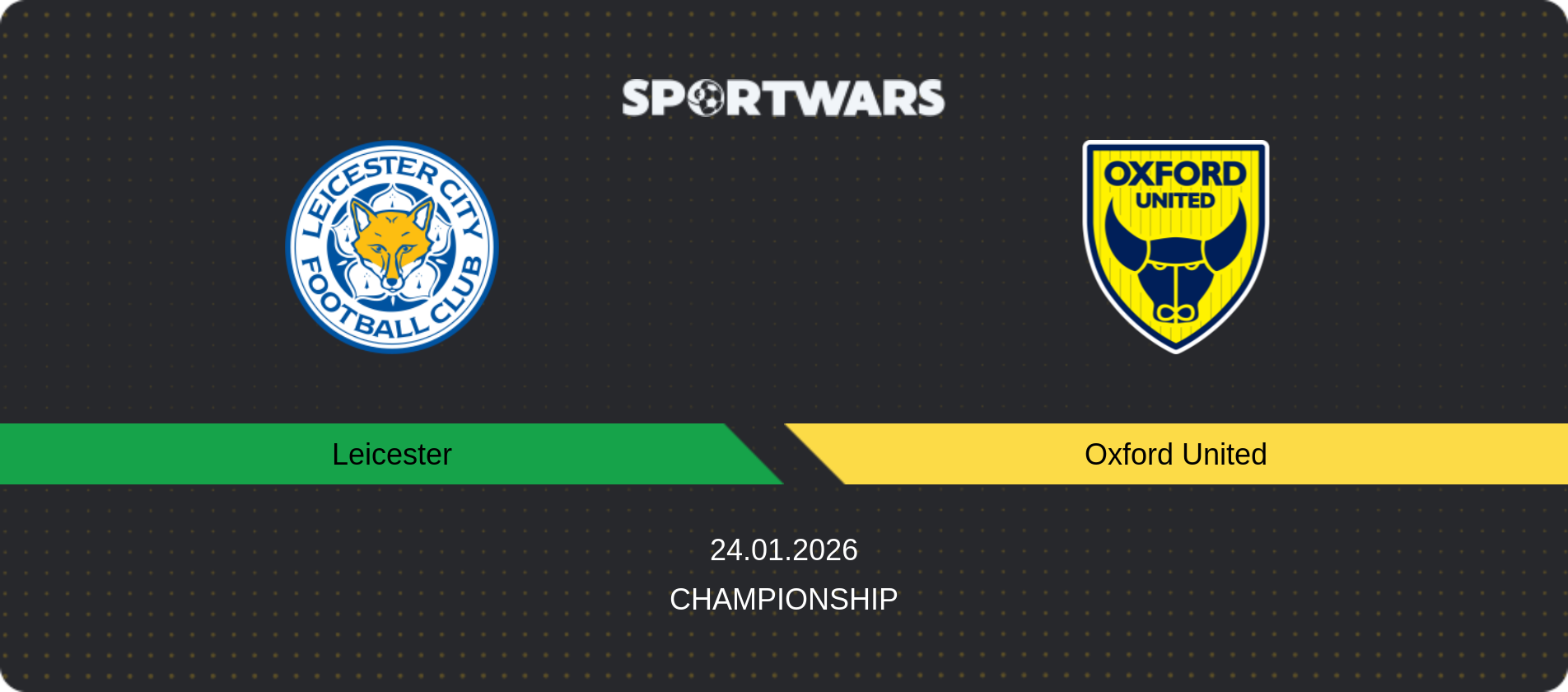 Match prediction Leicester — Oxford United, Championship, 24.01.2026