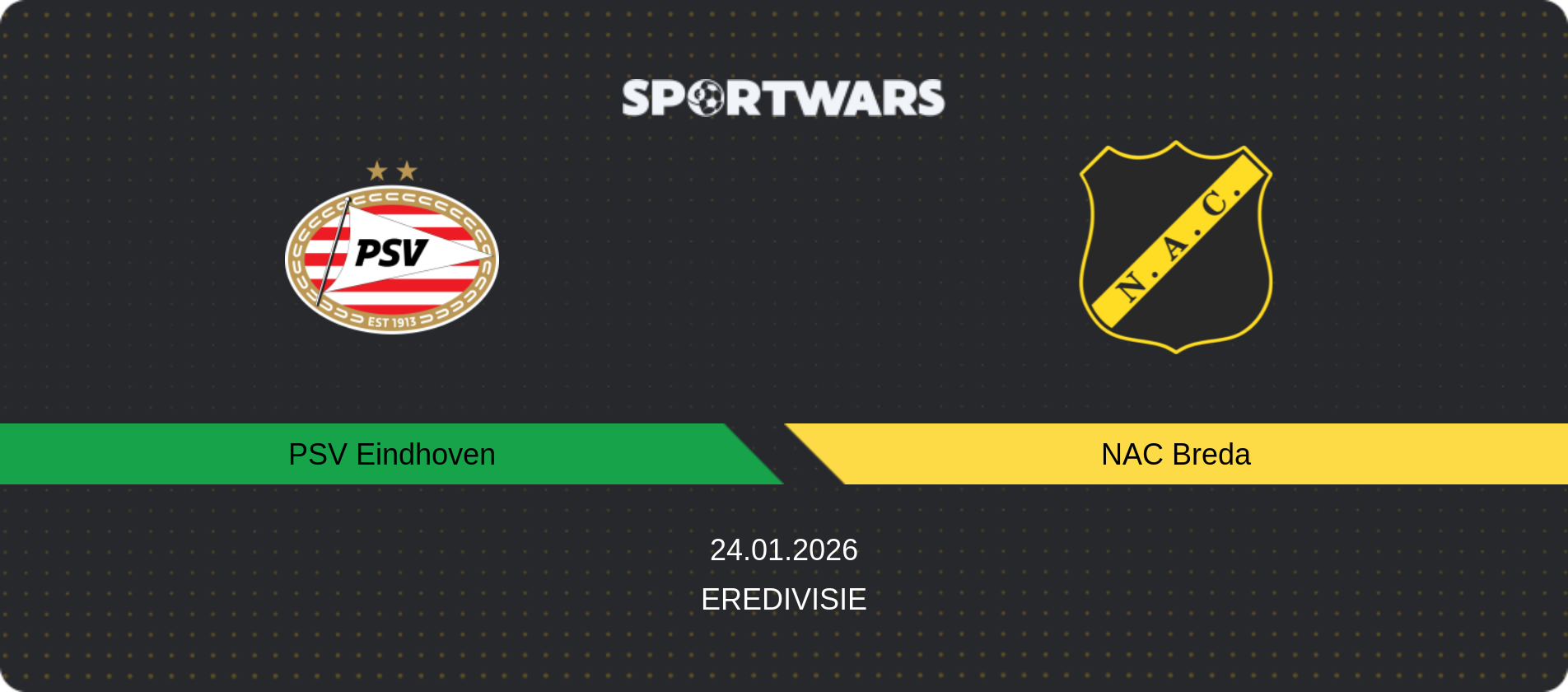 Match prediction PSV Eindhoven — NAC Breda, Eredivisie, 24.01.2026