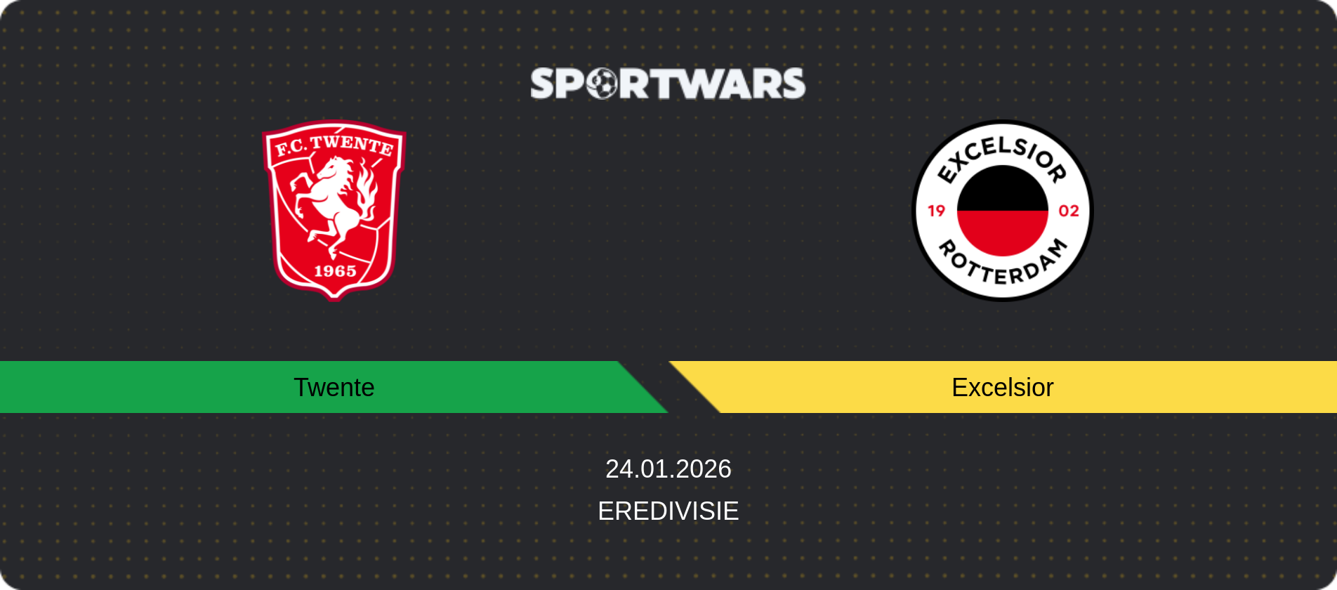 Match prediction Twente — Excelsior, Eredivisie, 24.01.2026