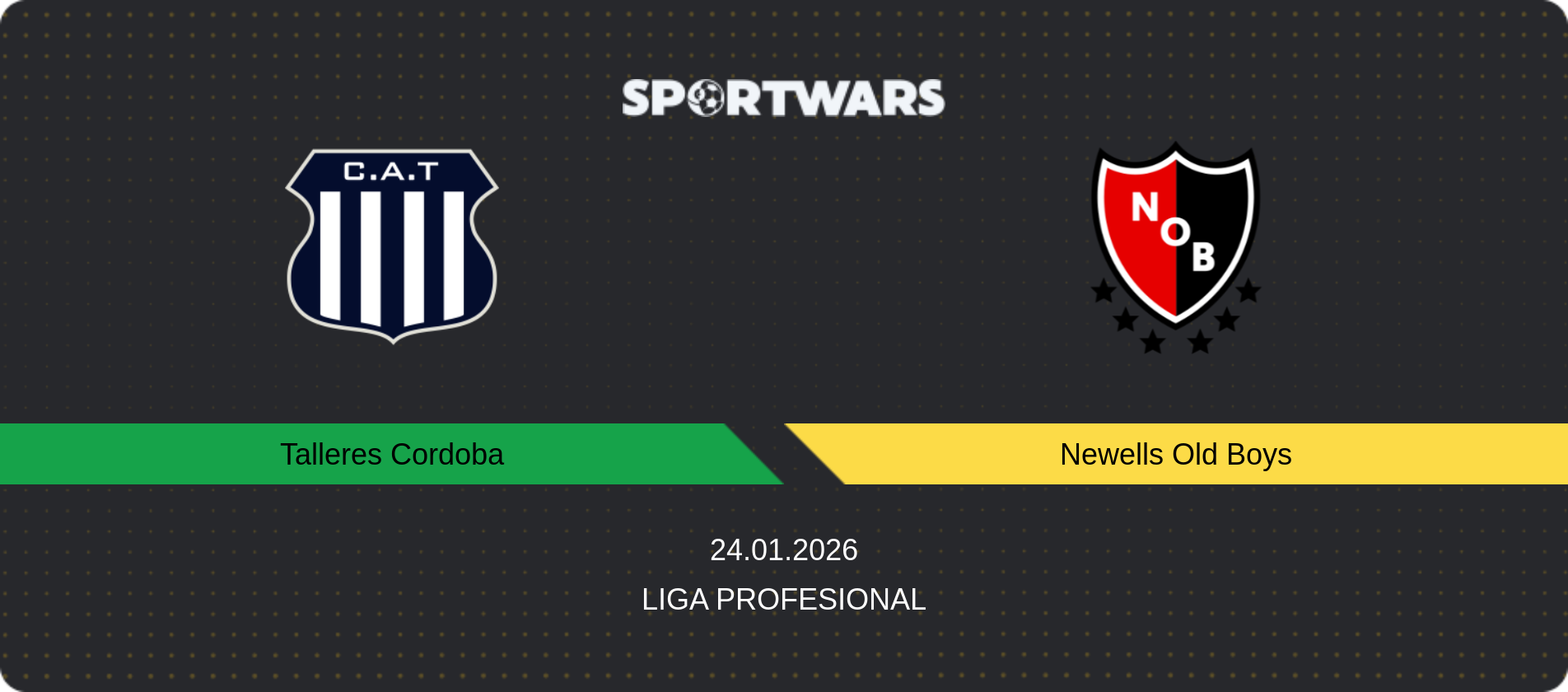 Match prediction Talleres Cordoba — Newells Old Boys, Liga Profesional, 24.01.2026