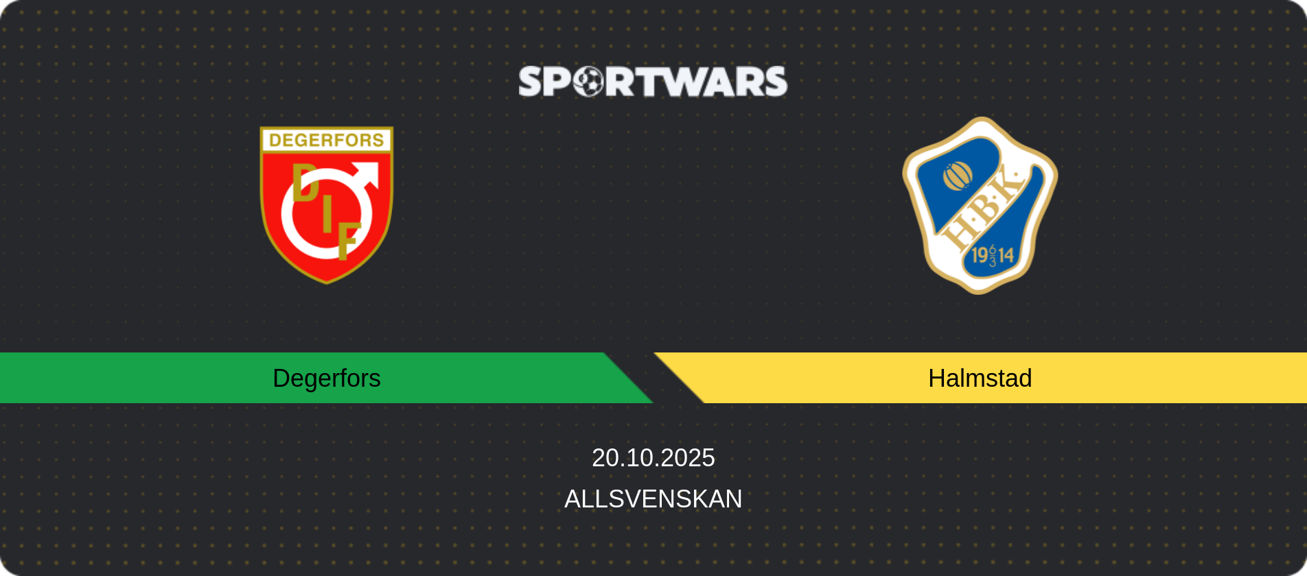 Match prediction Degerfors — Halmstad, Allsvenskan, 20.10.2025