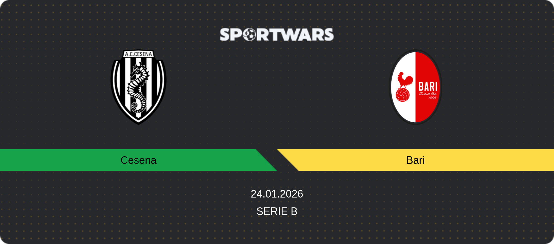 Match prediction Cesena — Bari, Serie B, 24.01.2026