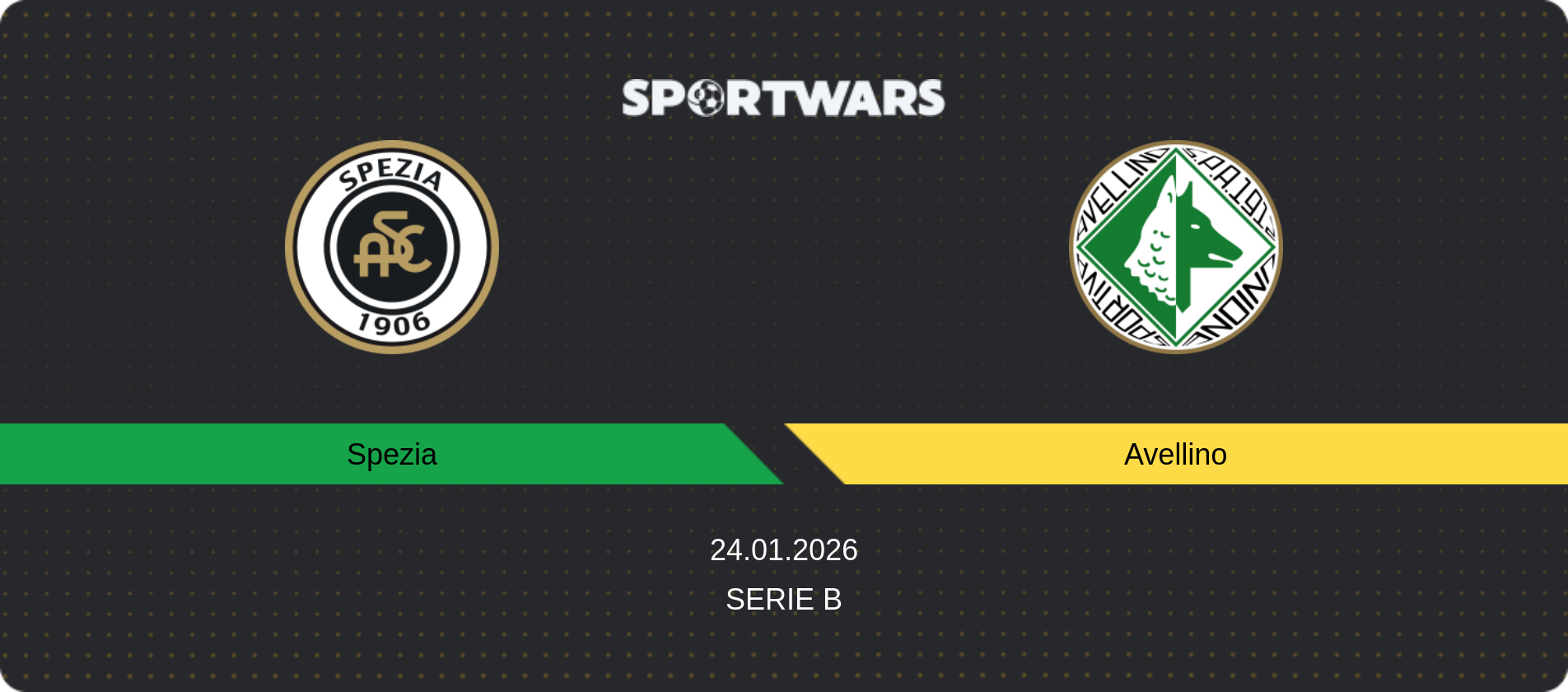 Match prediction Spezia — Avellino, Serie B, 24.01.2026