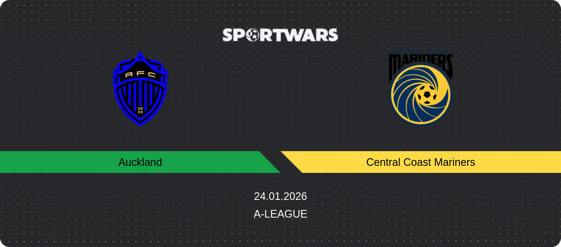 Match prediction Auckland — Central Coast Mariners, A-League, 24.01.2026