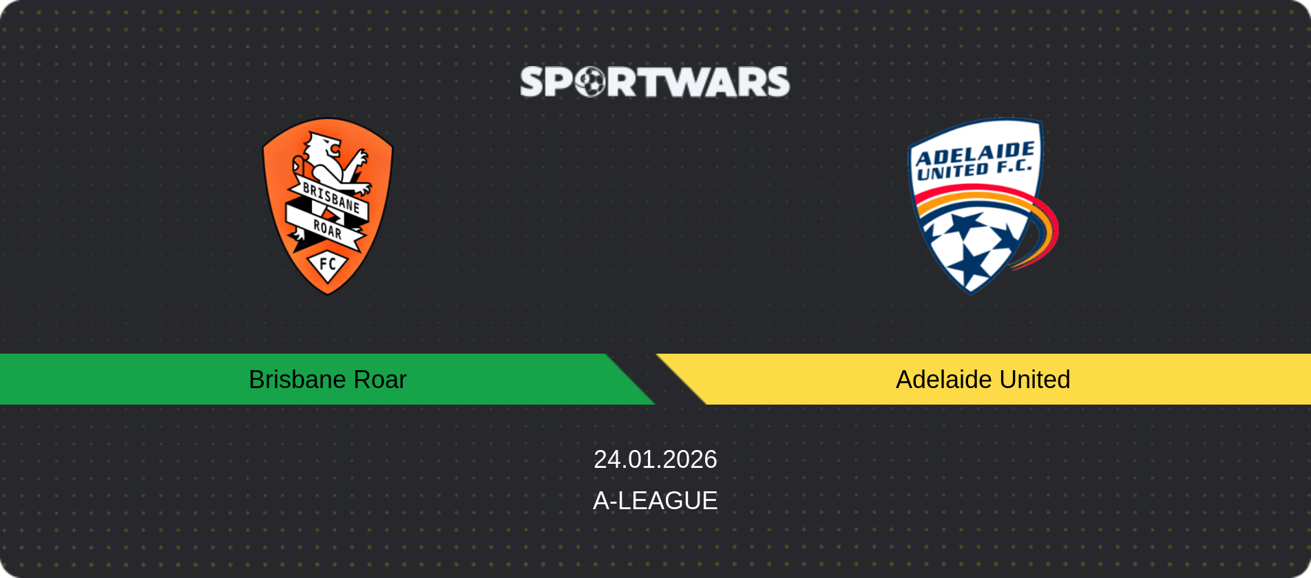 Match prediction Brisbane Roar — Adelaide United, A-League, 24.01.2026
