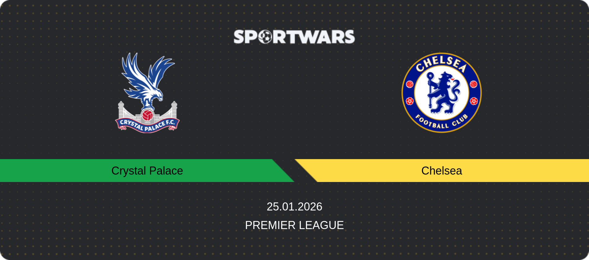 Match prediction Crystal Palace — Chelsea, Premier League, 25.01.2026