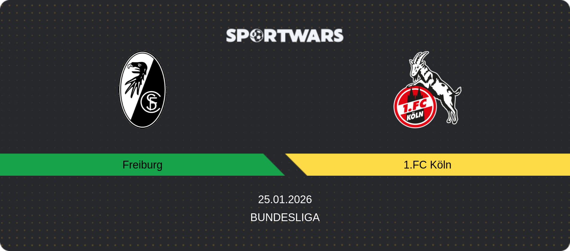 Match prediction Freiburg — 1.FC Köln, Bundesliga, 25.01.2026