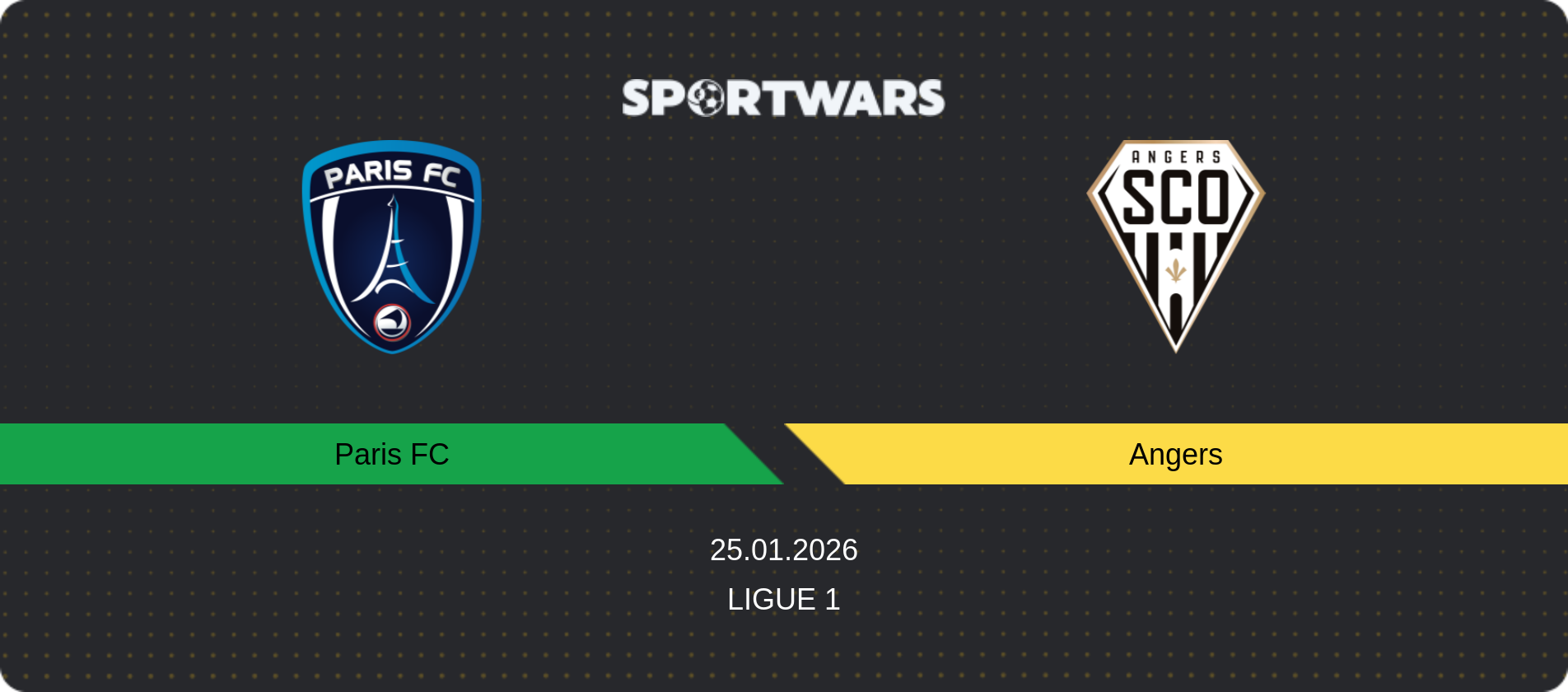 Match prediction Paris FC — Angers, Ligue 1, 25.01.2026