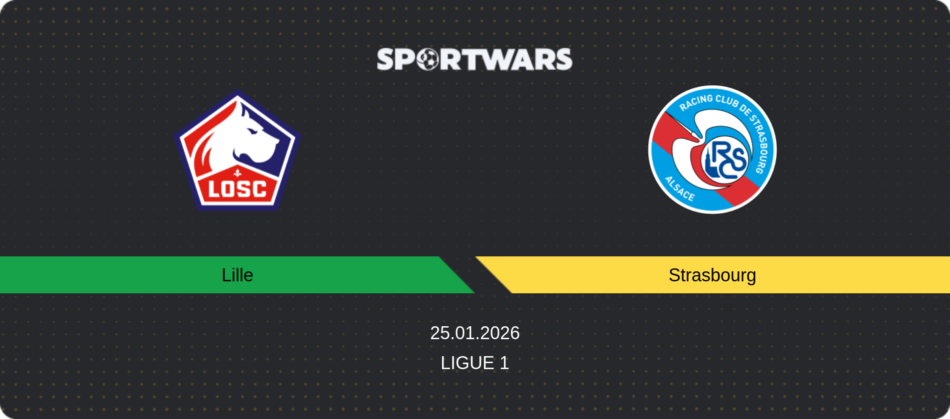 Match prediction Lille — Strasbourg, Ligue 1, 25.01.2026