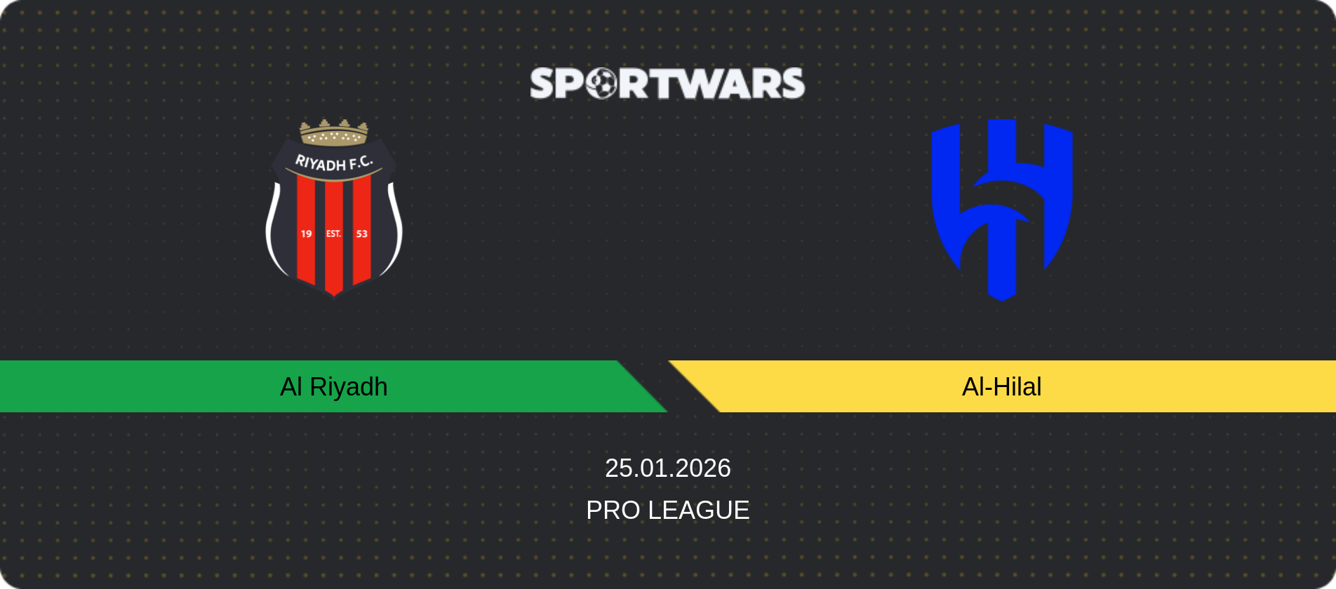 Match prediction Al Riyadh — Al-Hilal, Pro League, 25.01.2026