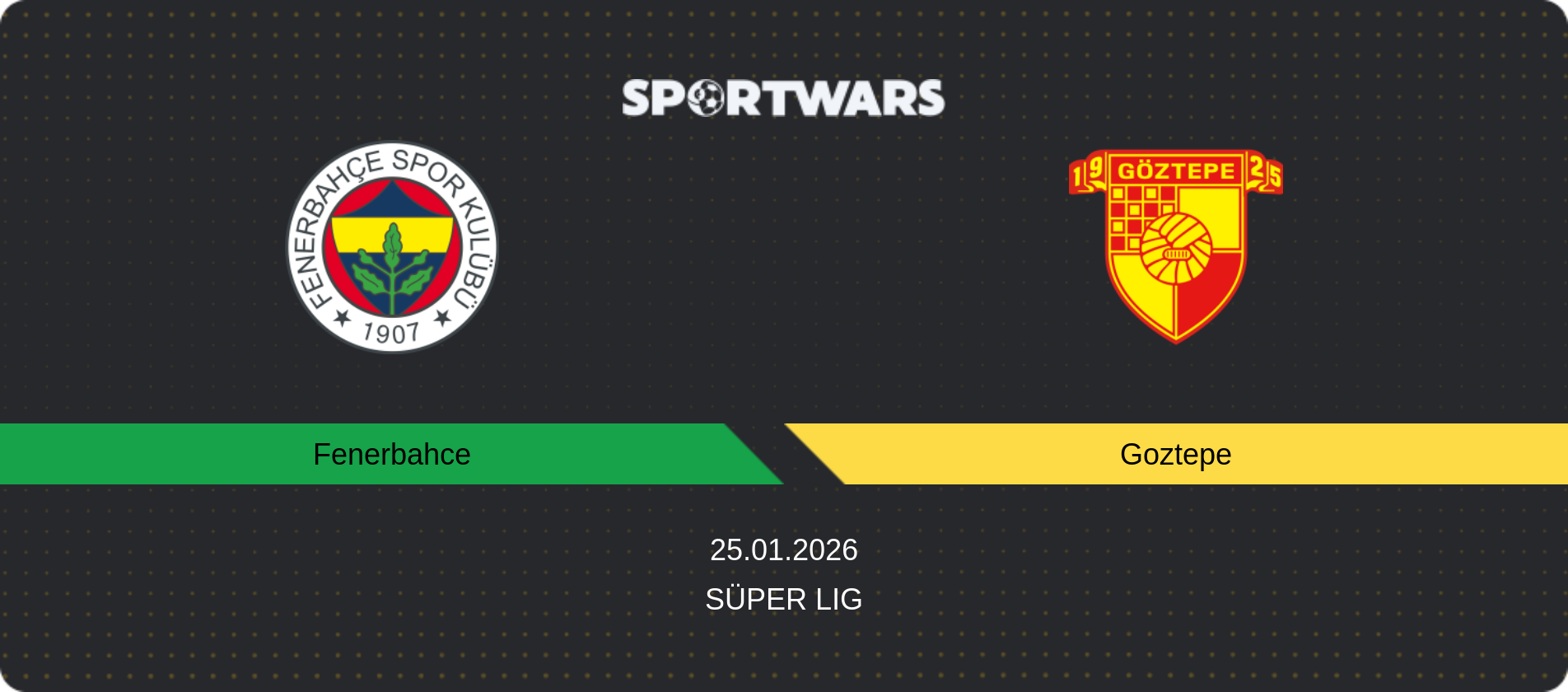 Match prediction Fenerbahce — Goztepe, Süper Lig, 25.01.2026
