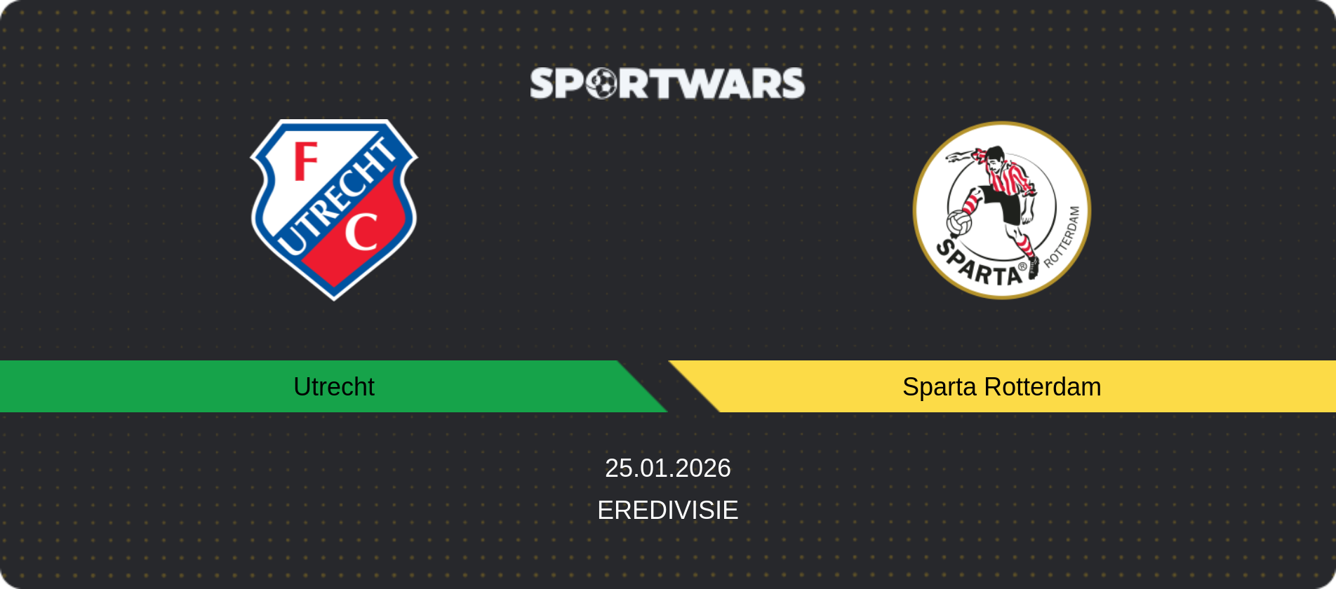 Match prediction Utrecht — Sparta Rotterdam, Eredivisie, 25.01.2026