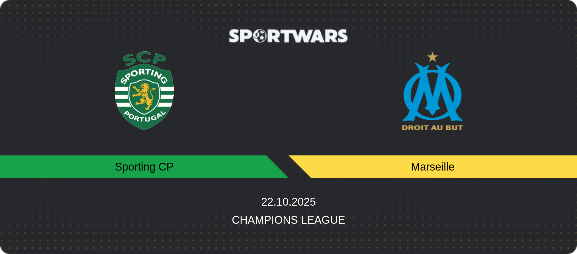 Match prediction Sporting CP — Marseille, Champions League, 22.10.2025