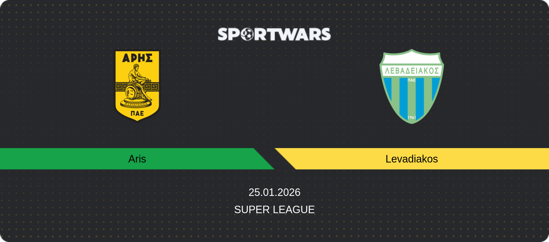 Match prediction Aris — Levadiakos, Super League, 25.01.2026