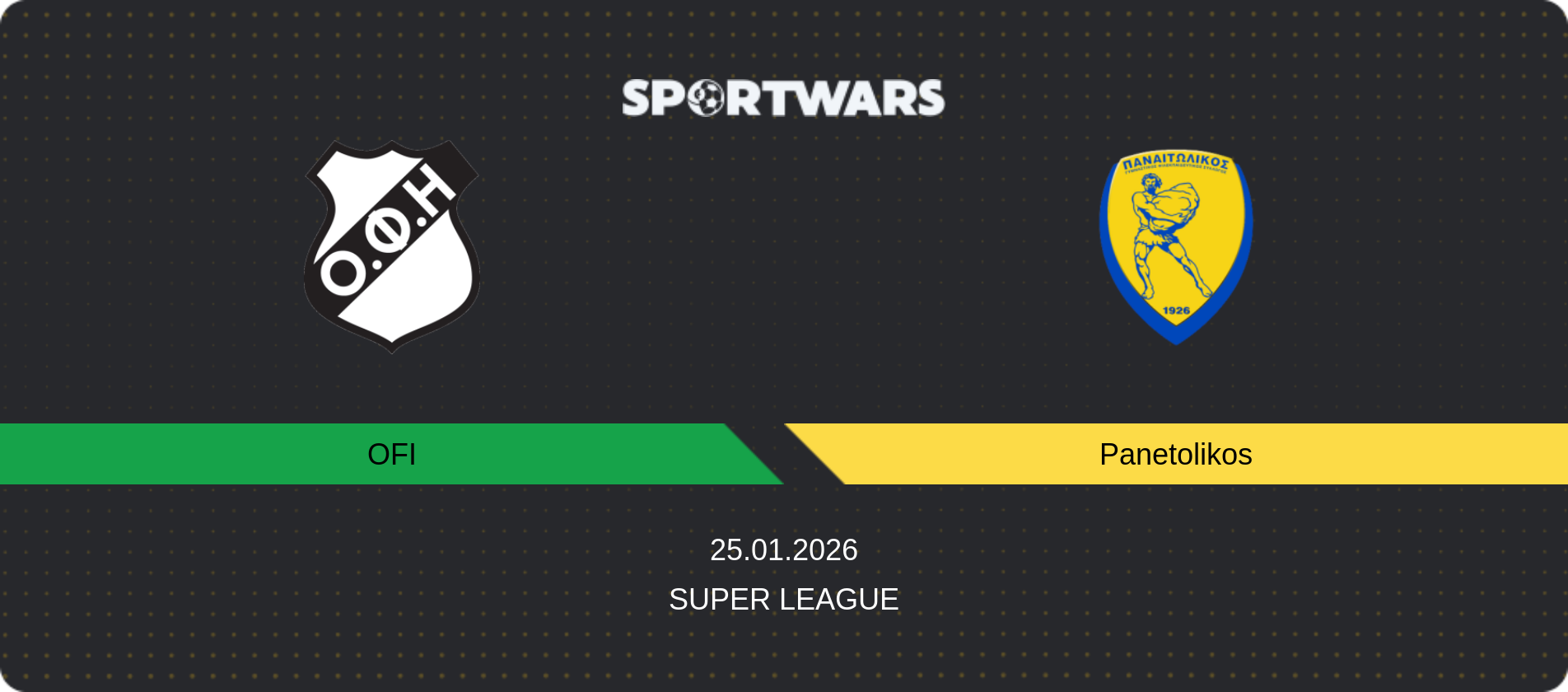 Match prediction OFI — Panetolikos, Super League, 25.01.2026