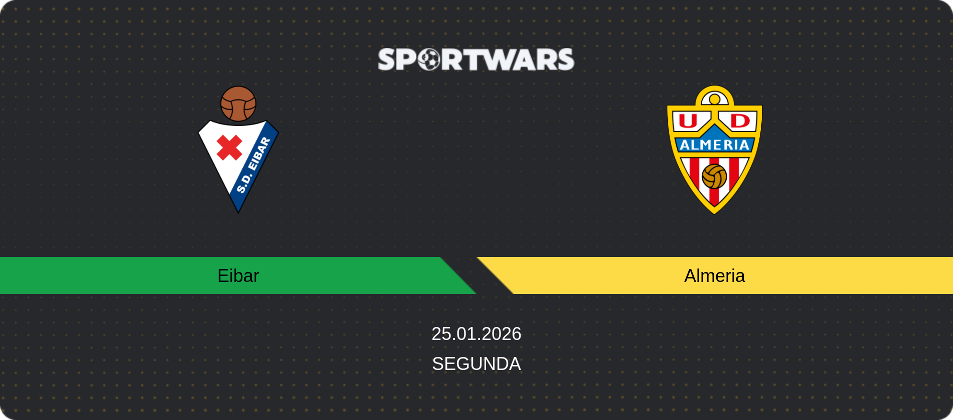 Match prediction Eibar — Almeria, Segunda, 25.01.2026