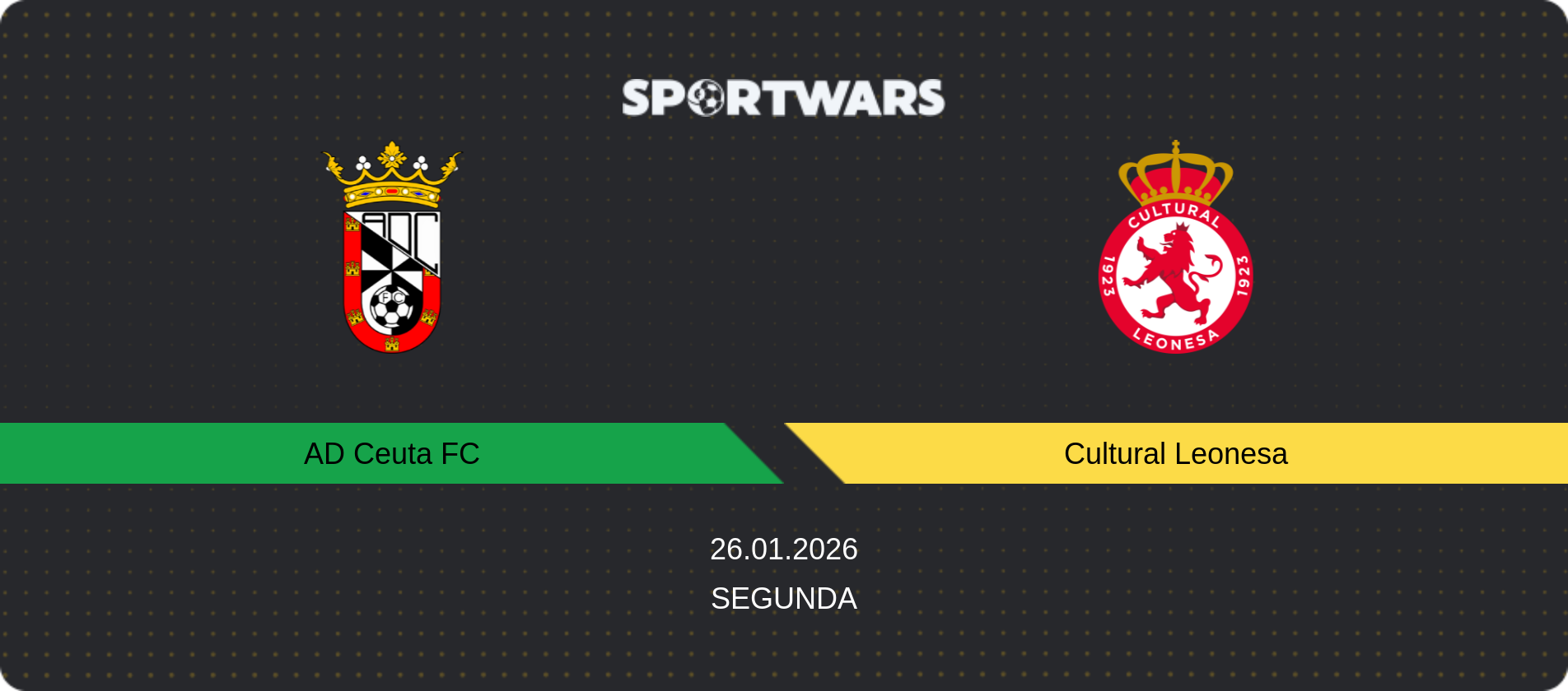 Match prediction AD Ceuta FC — Cultural Leonesa, Segunda, 26.01.2026