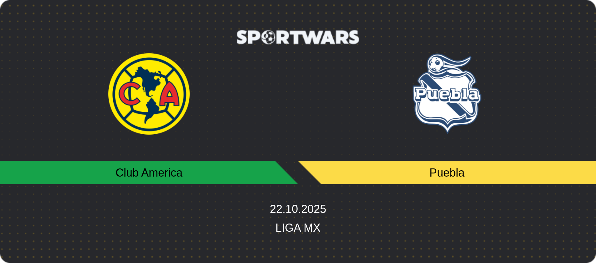 Match prediction Club America — Puebla, Liga MX, 22.10.2025