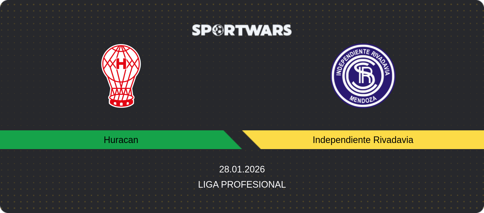 Match prediction Huracan — Independiente Rivadavia, Liga Profesional, 28.01.2026