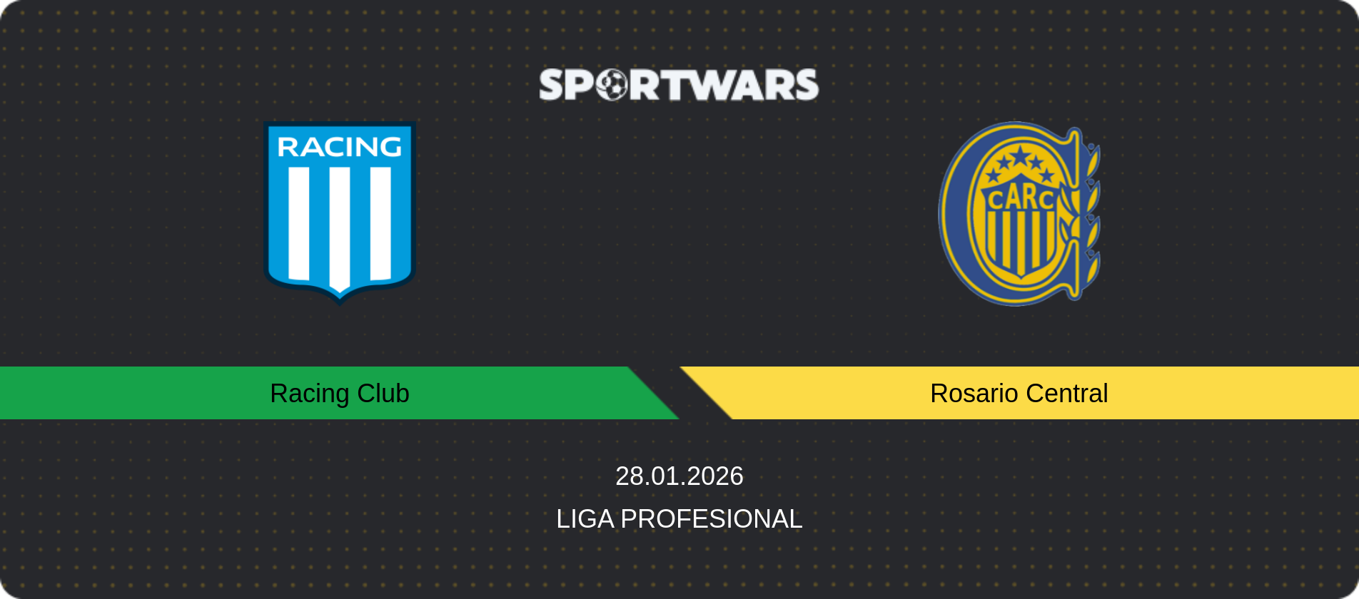 Match prediction Racing Club — Rosario Central, Liga Profesional, 28.01.2026