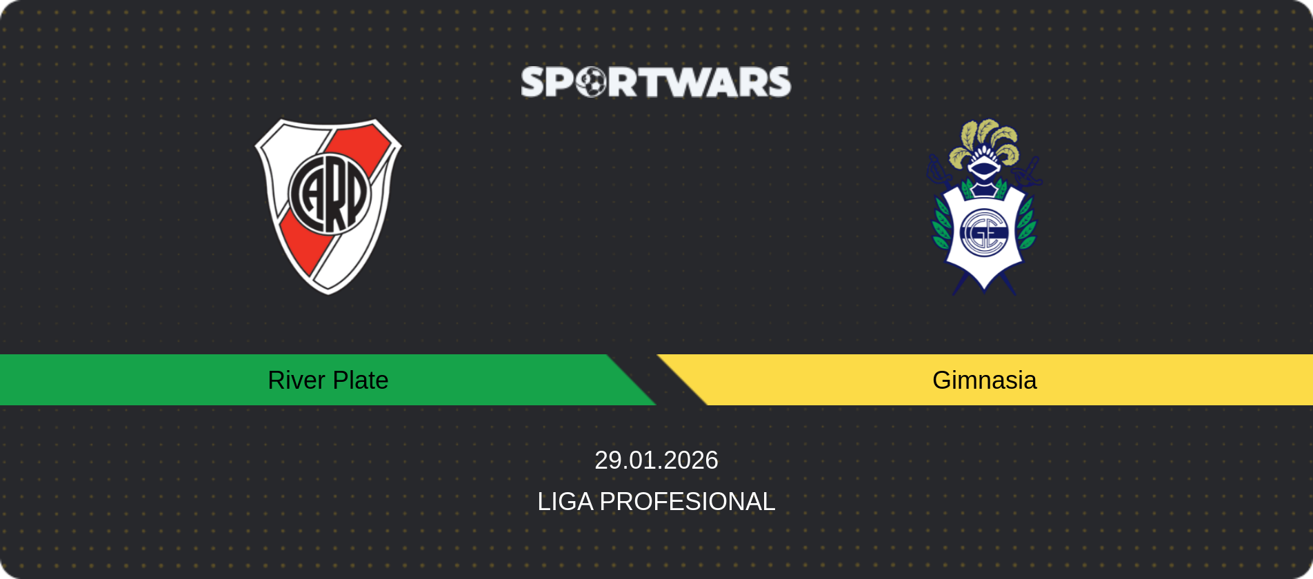 Match prediction River Plate — Gimnasia, Liga Profesional, 29.01.2026