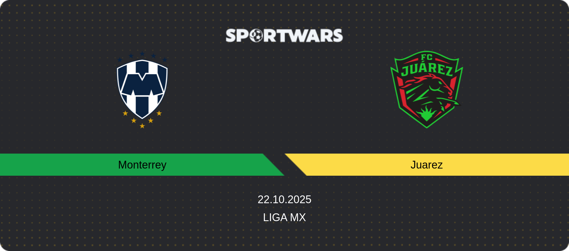 Match prediction Monterrey — Juarez, Liga MX, 22.10.2025