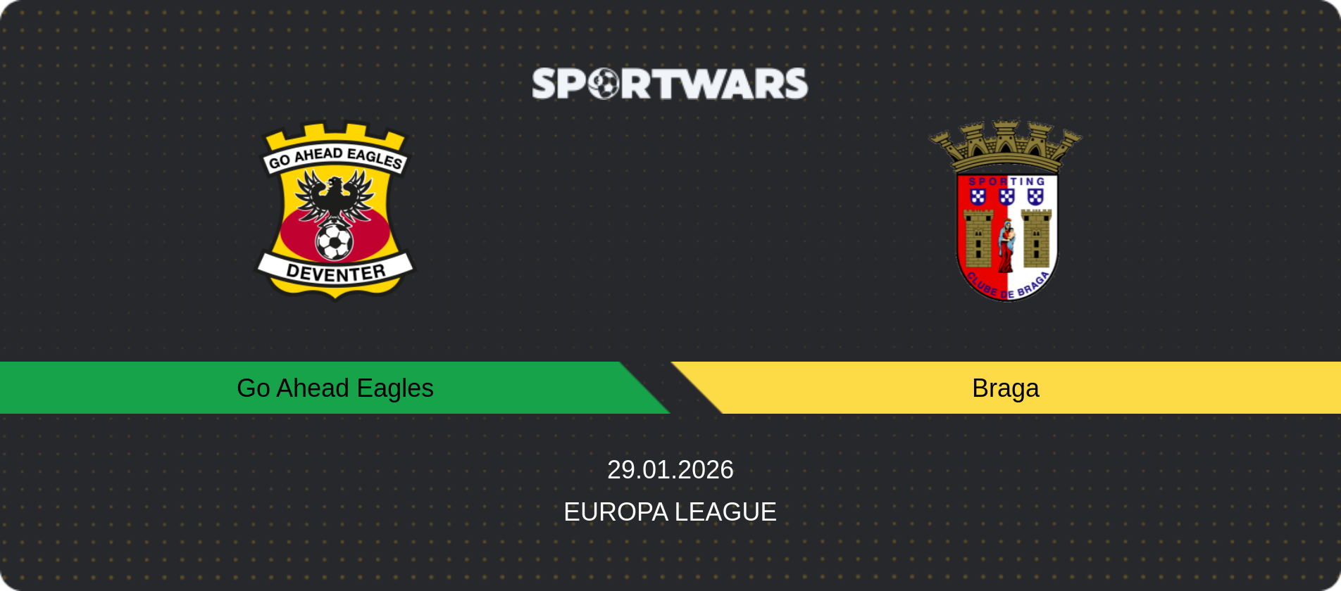 Match prediction Go Ahead Eagles — Braga, Europa League, 29.01.2026