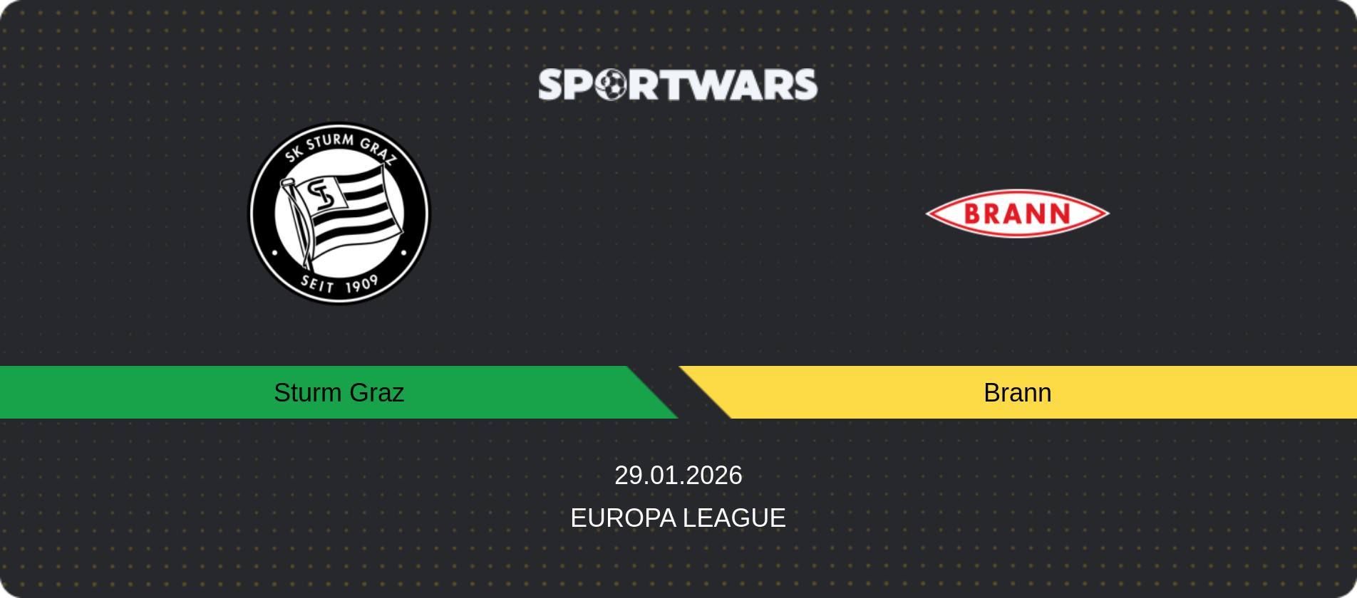 Match prediction Sturm Graz — Brann, Europa League, 29.01.2026