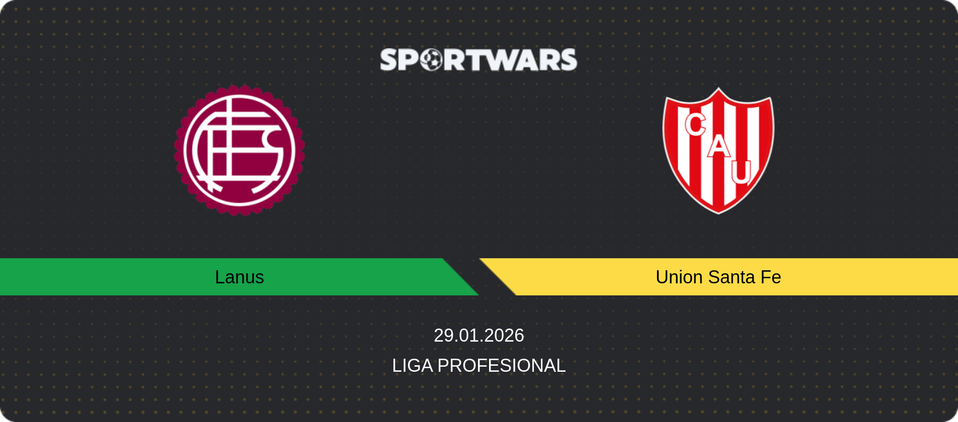 Match prediction Lanus — Union Santa Fe, Liga Profesional, 29.01.2026