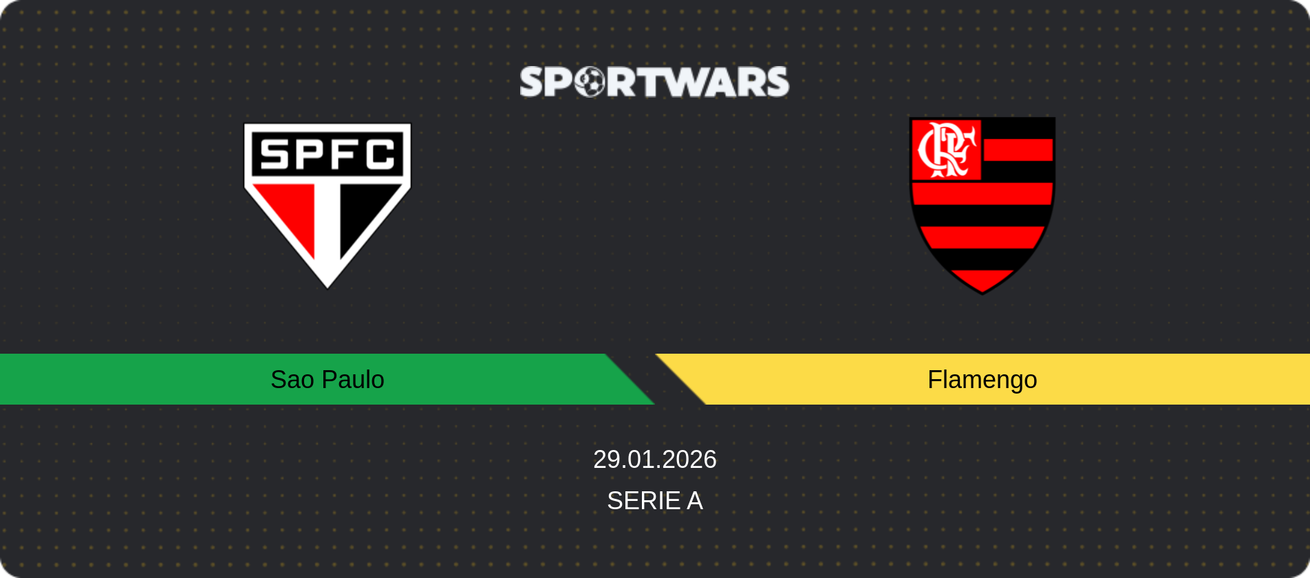 Match prediction Sao Paulo — Flamengo, Serie A, 29.01.2026