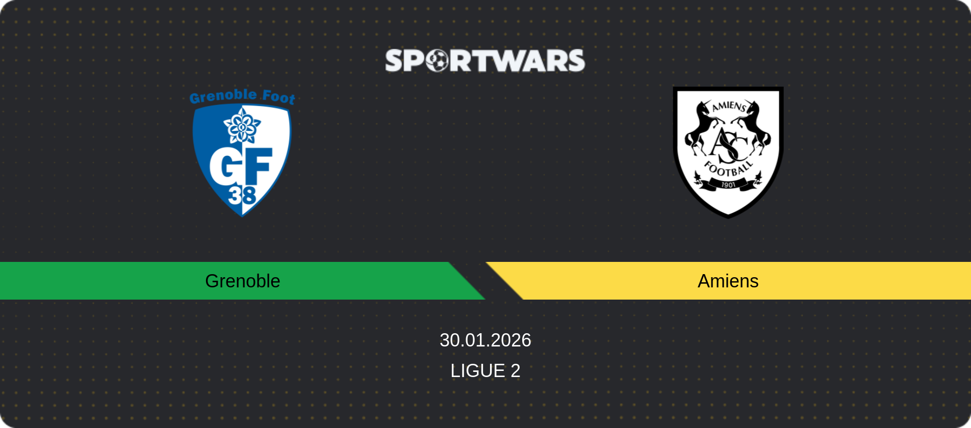 Match prediction Grenoble — Amiens, Ligue 2, 30.01.2026