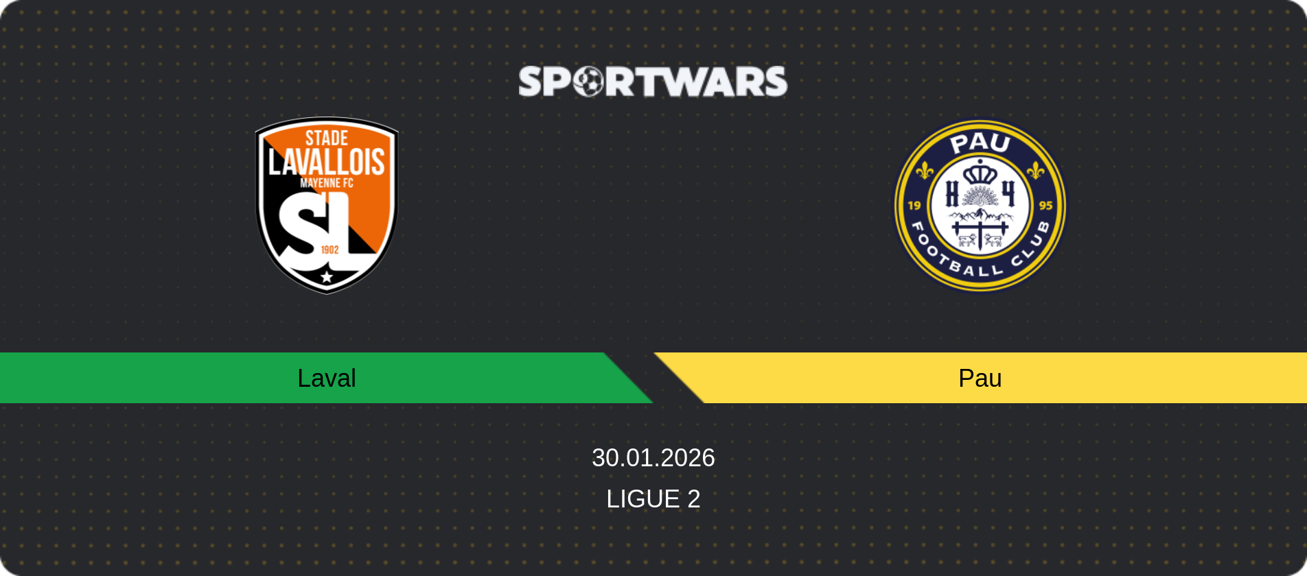 Match prediction Laval — Pau, Ligue 2, 30.01.2026