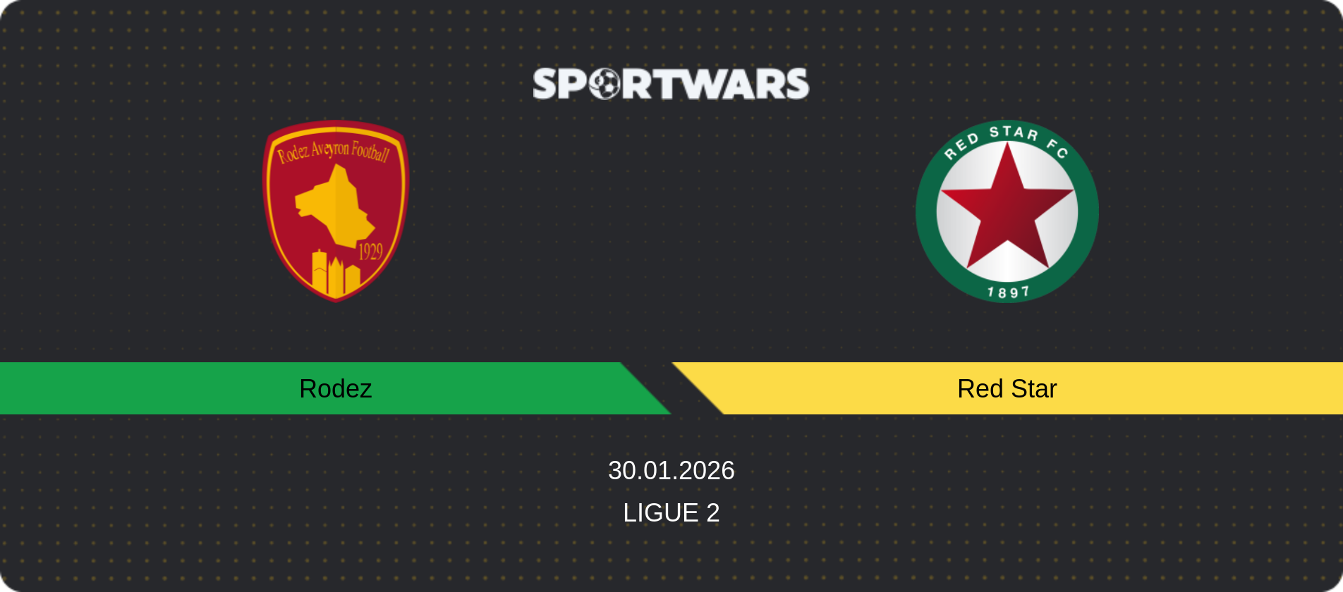 Match prediction Rodez — Red Star, Ligue 2, 30.01.2026