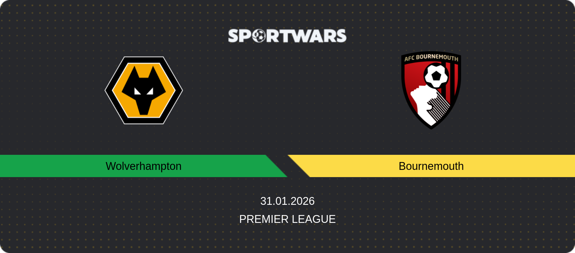 Match prediction Wolverhampton — Bournemouth, Premier League, 31.01.2026