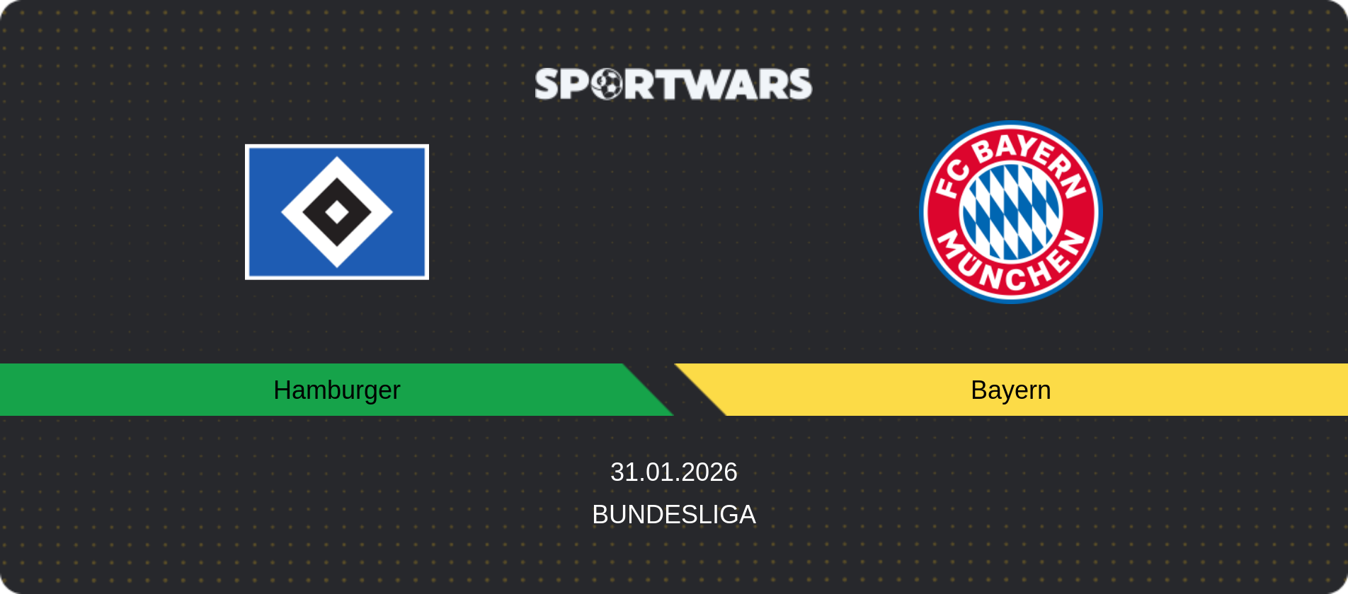 Match prediction Hamburger — Bayern, Bundesliga, 31.01.2026