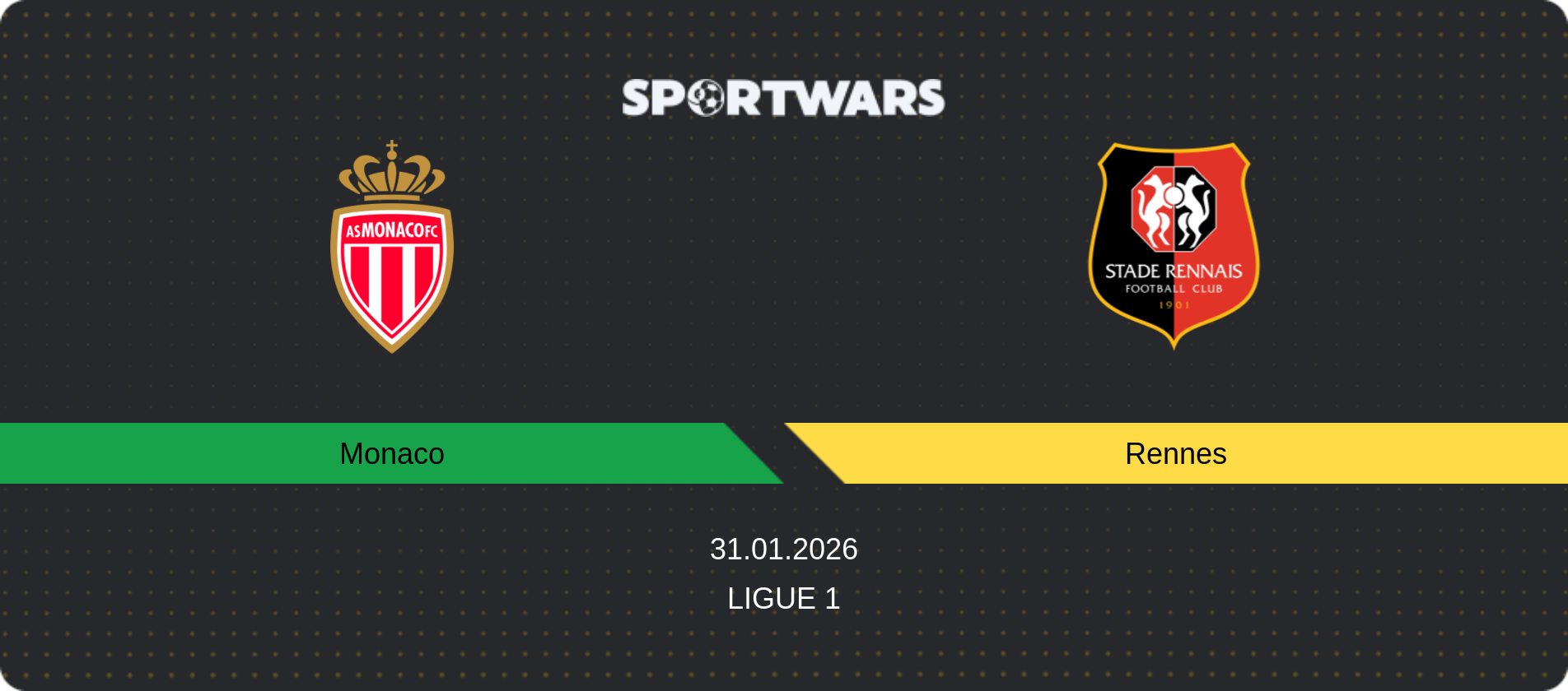 Match prediction Monaco — Rennes, Ligue 1, 31.01.2026