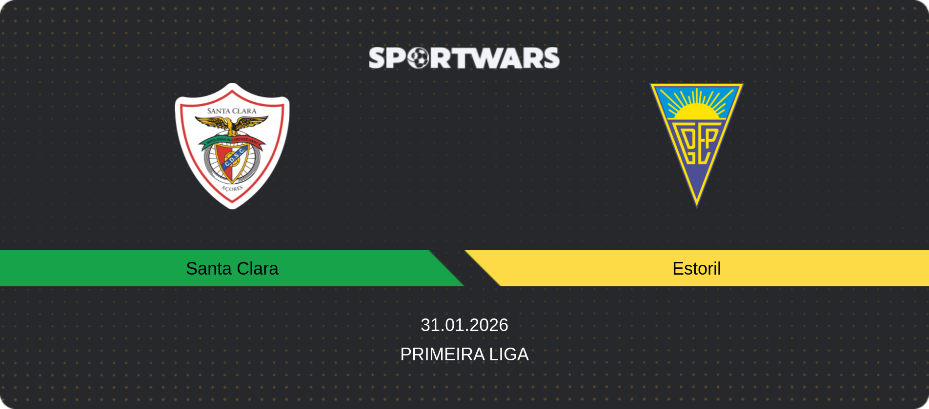 Match prediction Santa Clara — Estoril, Primeira Liga, 31.01.2026