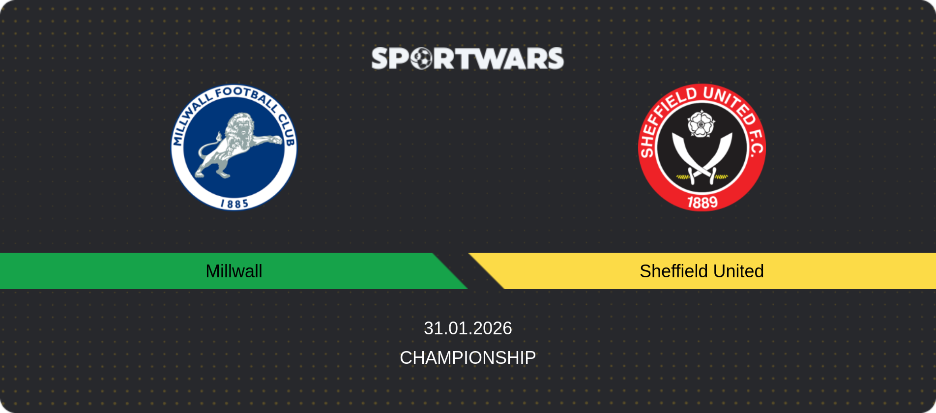 Match prediction Millwall — Sheffield United, Championship, 31.01.2026
