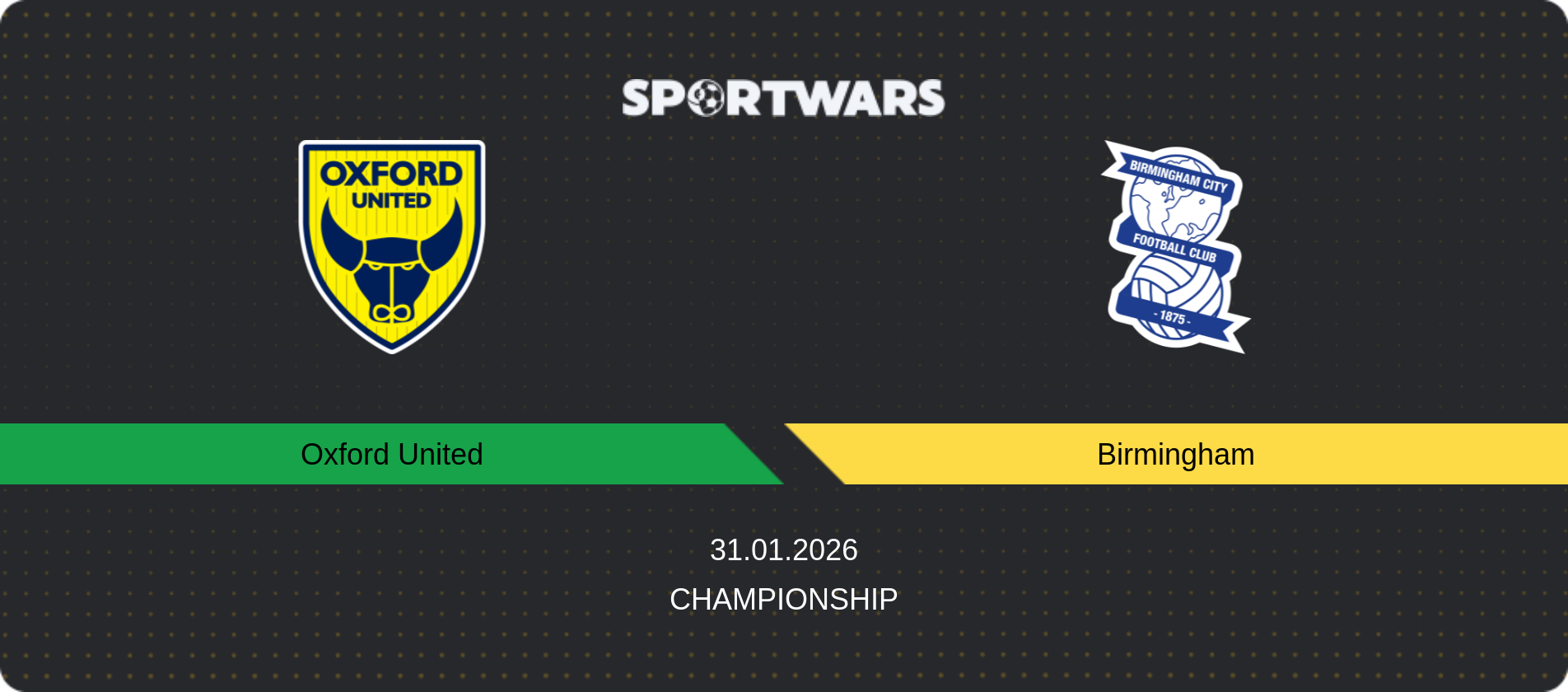 Match prediction Oxford United — Birmingham, Championship, 31.01.2026