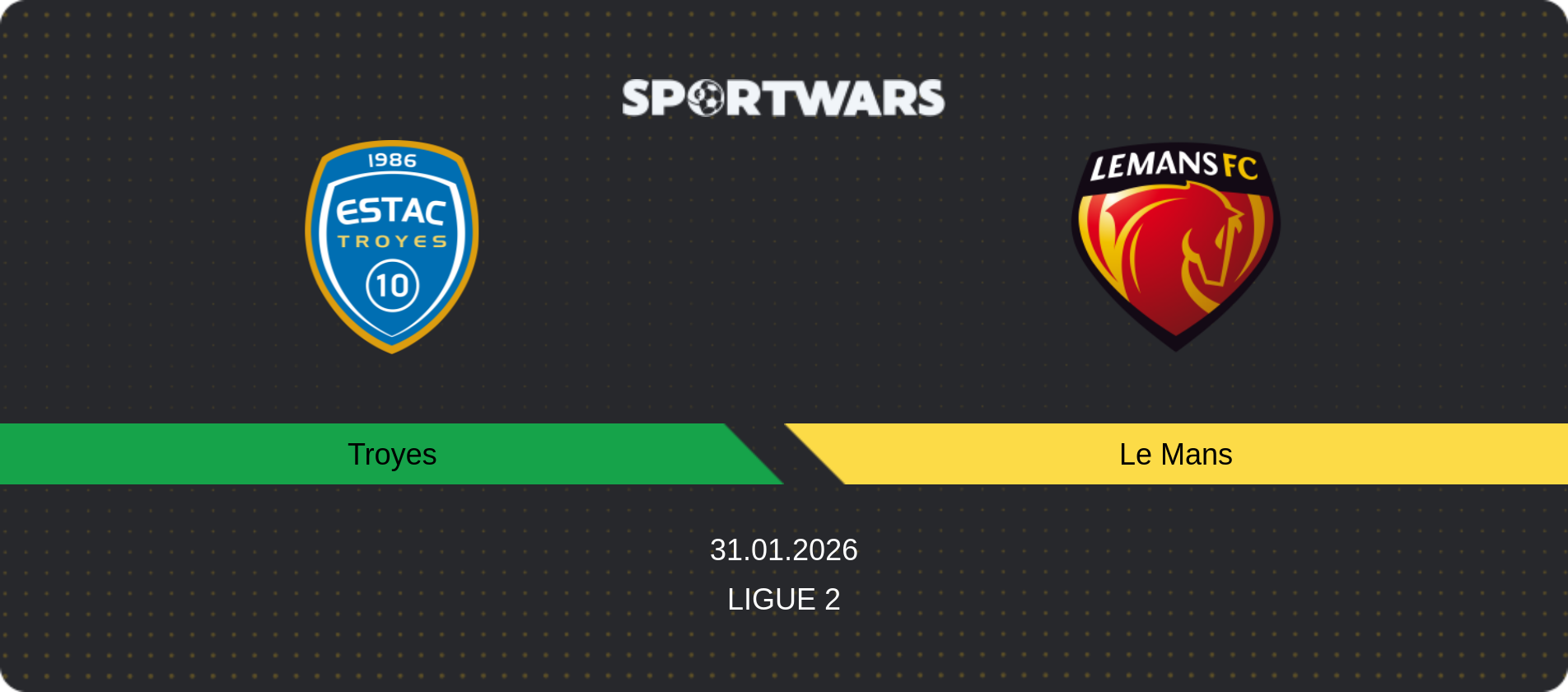 Match prediction Troyes — Le Mans, Ligue 2, 31.01.2026
