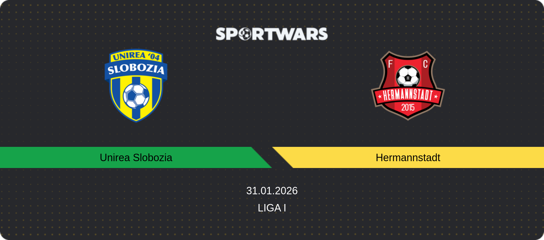 Match prediction Unirea Slobozia — Hermannstadt, Liga I, 31.01.2026
