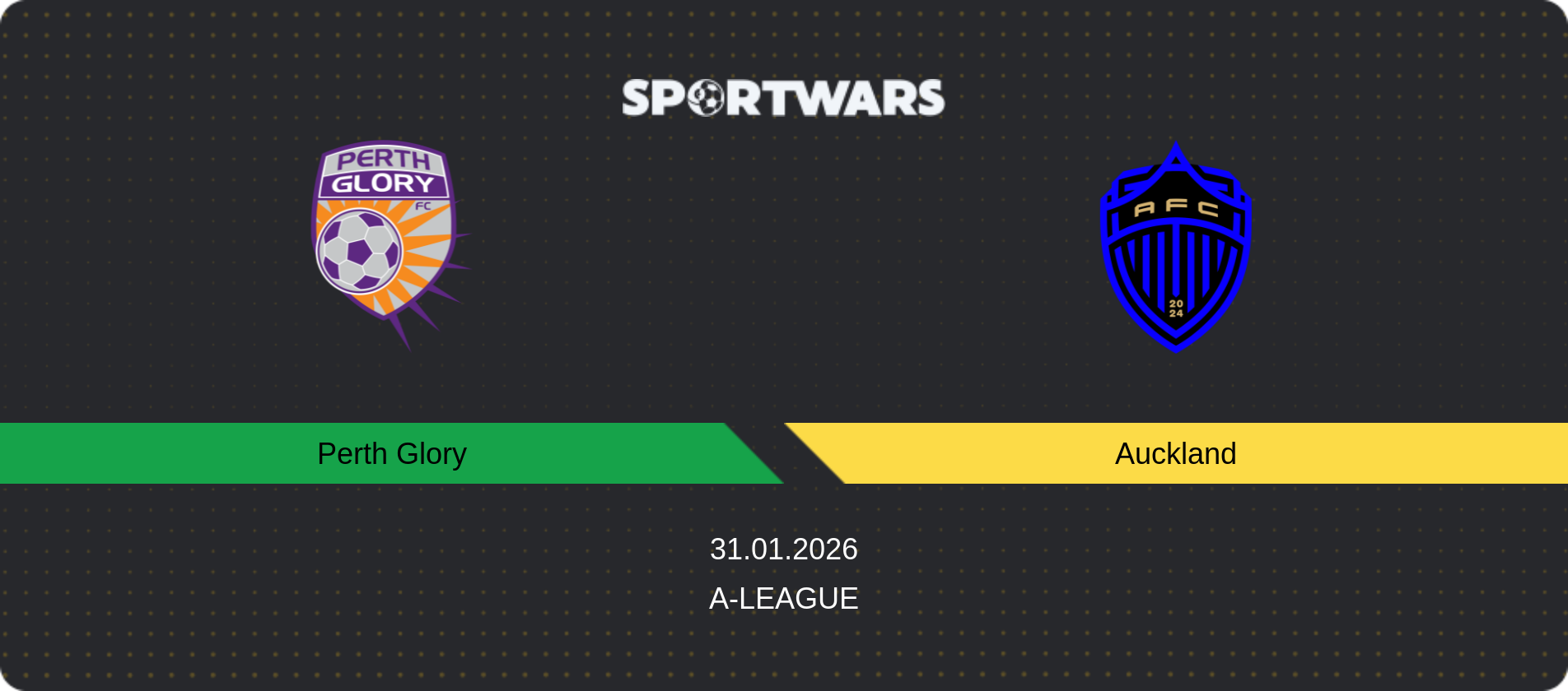 Match prediction Perth Glory — Auckland, A-League, 31.01.2026