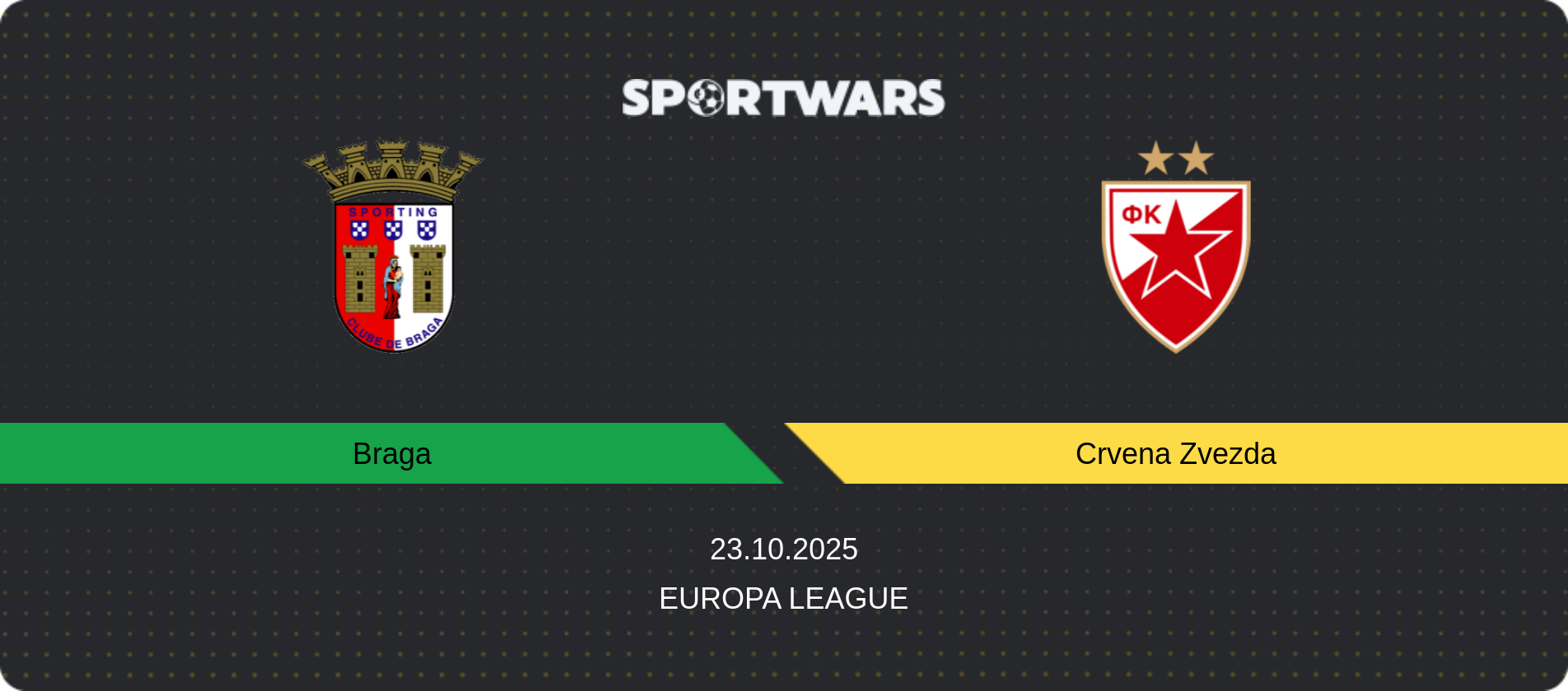 Match prediction Braga — Crvena Zvezda, Europa League, 23.10.2025