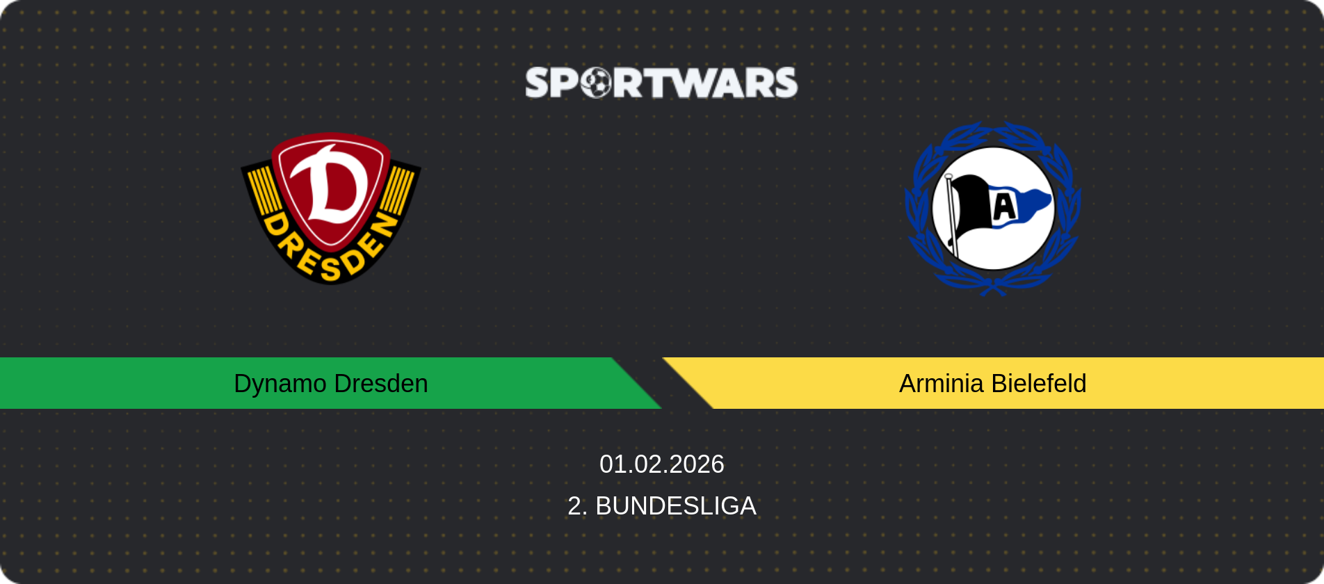 Match prediction Dynamo Dresden — Arminia Bielefeld, 2. Bundesliga, 01.02.2026