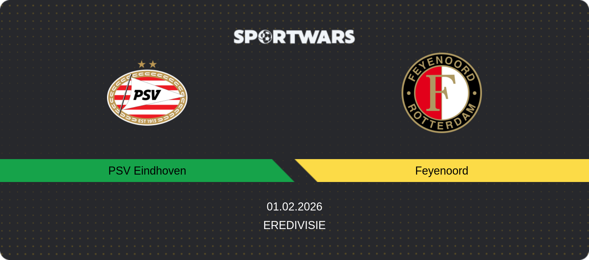 Match prediction PSV Eindhoven — Feyenoord, Eredivisie, 01.02.2026