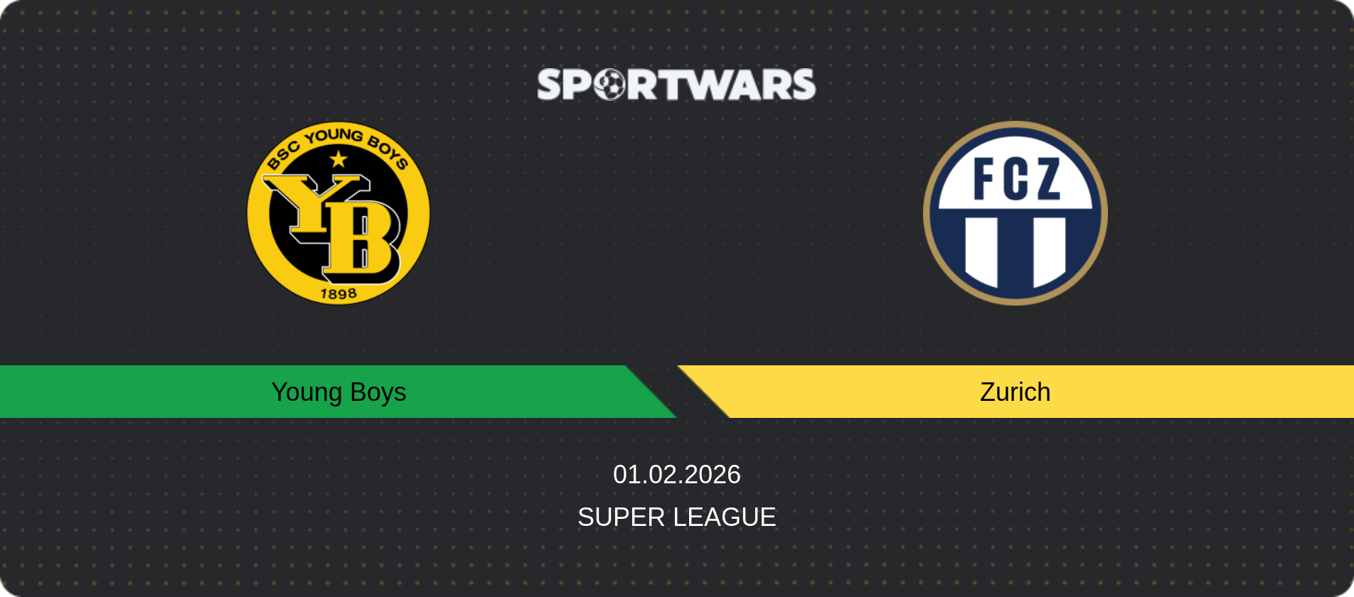 Match prediction Young Boys — Zurich, Super League, 01.02.2026