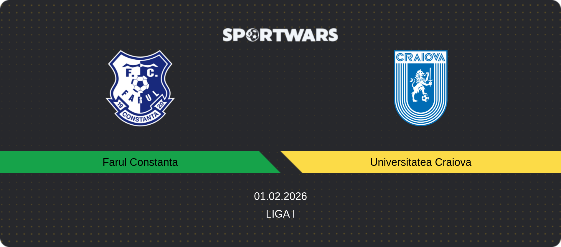Match prediction Farul Constanta — Universitatea Craiova, Liga I, 01.02.2026