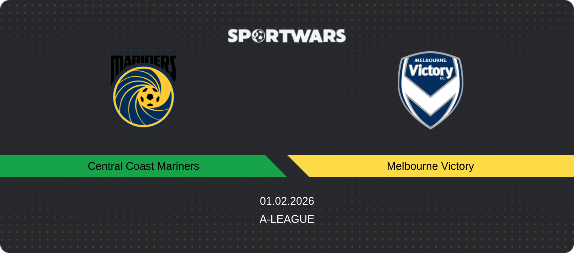 Match prediction Central Coast Mariners — Melbourne Victory, A-League, 01.02.2026