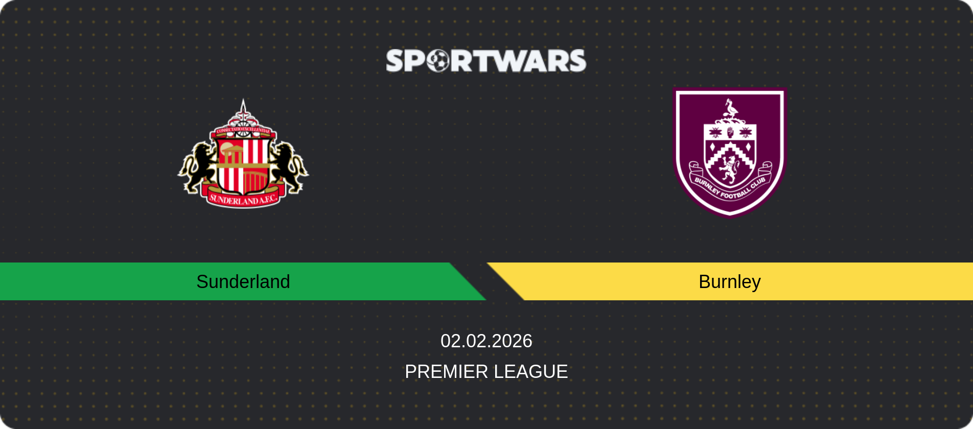 Match prediction Sunderland — Burnley, Premier League, 02.02.2026